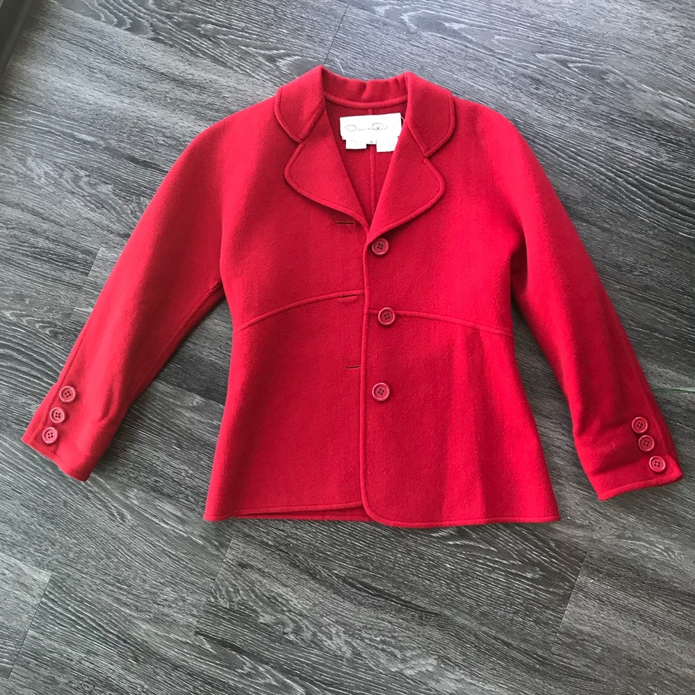 Vintage Oscar de la Renta Red wool coat